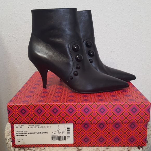 Tory Burch Shoes - Tory Burch Georgina  ankle black bootie